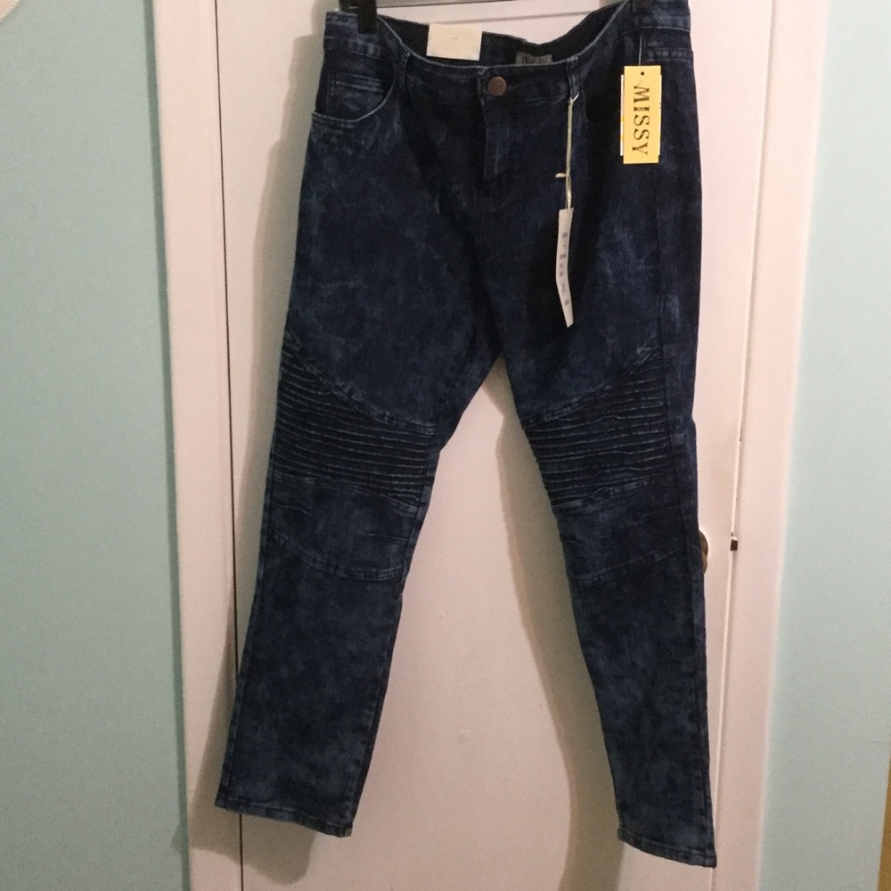 Flaxi: Women’s Tie Dye Moto Jeans - Picture 1 of 6
